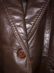 Vintage AVANT GARDE Women’s Leather Jacket Sz 8 fits XS/S 1 button peplum back