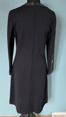 VTG Black Wool Knit Dress Leather Trim Silver Accents Size S/M by Junior Accent