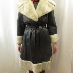 VINTAGE RARE 70s Faux Fur Women’s Coat MOD New Wave PUNK SOVIET NOIR GOTH OOAK