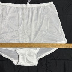 3 Pair Bali 26210 White 3XL / 10 Nylon Satin Full Cut Brief Panties High Waist
