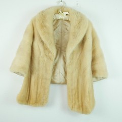 Vintage Blonde Mink Stole Fur Wrap Hollywood Glam Long 28″x28″ Evening Shawl