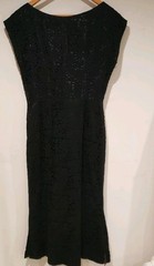 Vintage 1950s Norman Original Black Lace Overlay Cocktail Dress Approx Size 10