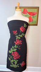 Vintage 90s Y2K Trixxi Black Floral Dress Embroidered Whimsy Size 7 Buffy