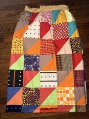 Vintage 1970’s Lined Patchwork Maxi Skirt No Labels Fits Like Medium Excellent