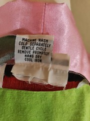 Fernando Sanchez Polyester/Cotton Short Robe Lounger Size S Green Pink