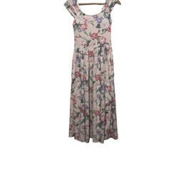 Vintage Carol Anderson California Floral Dress size Medium cottage romantic pink