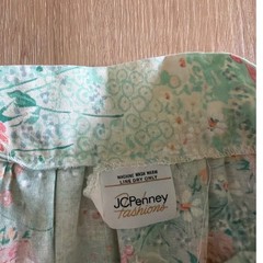 Vintage JCPenney Fashions Floral Button Front Ruffle Midi Skirt XS size 26
