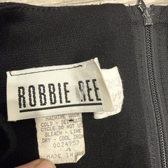 Robbie Bee Vintage Black Polyester Wool Dress Shoulder Pads Size 4