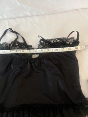 VTG 90’s Shirley Of Hollywood Black Lace Teddiette Underwire Corset&Garter S-L