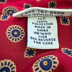 Appleseeds Vintage Red Medallion Print Pleated Midi Shirt Dress 12P Belted