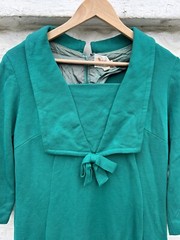 Vintage 1960’s Dress Women’s Green Long Sleeve Winter Carol Craig Wool Shift Day