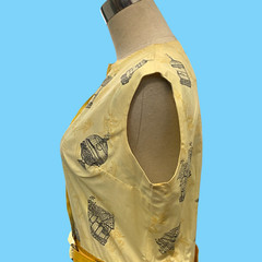 Vintage 1950s ” Collectors Item” Two Tone Yellow Summer Cotton Dress Sz 13-14