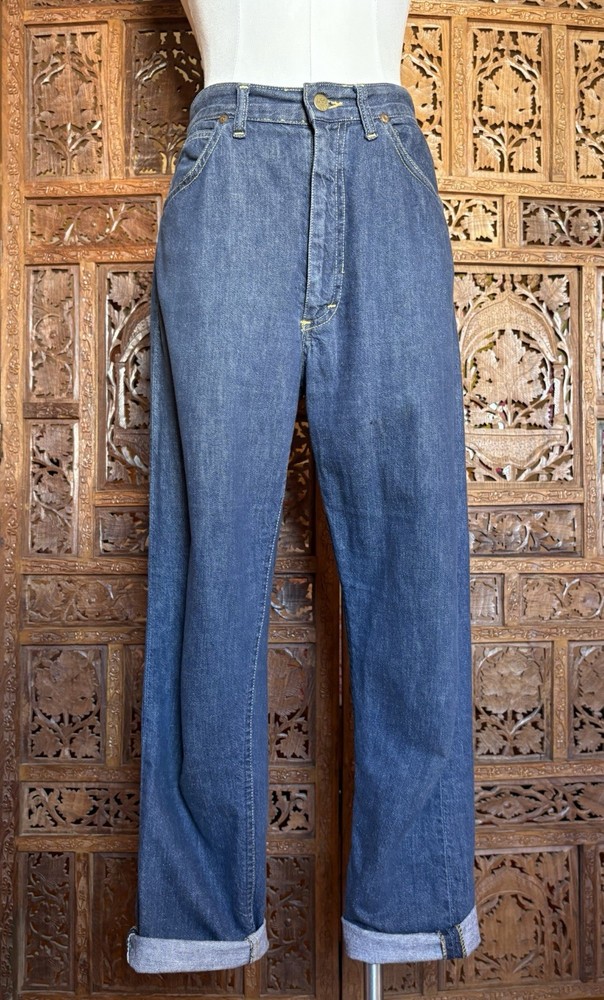 Vtg 60s Lady Lee Riders Jeans Womens 27 X 29.5 Western Sanforized Dark Denim
