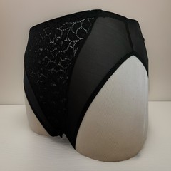 VTG 90s Warners Sheer Heaven Black Lace Mesh Panties Hi Cut Retro Coquette S 5
