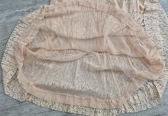 BEAUTIFUL Vintage 1930/40s La Rose Peachy Pink Sheer Lace Dress – Size XS