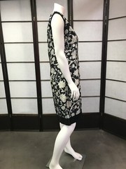 60s Vtg Black & White Floral Dress, Rockabilly, Retro, Pin-Up, GoGo, Mod, Space