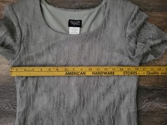 Vintage Helene Blake Dress Lined Pullover Short Sleeves Olive Lace Petite Sz 10P
