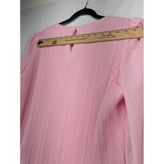 Cue Fashions Pink Pleated Overlay Shift Dress Vintage USA Made Size 18.5 Pastel