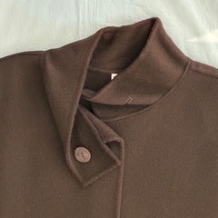 Max Studio Brown Wool Cape 1990s Unused