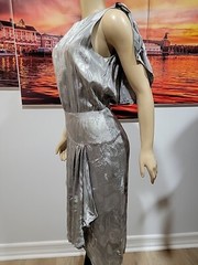 Blake Adams Vintage Evening Glam Gray Women’s Dress Fits S CHECK MEASURES #7