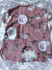 Vintage Fumi’s Originals Shirt Honolulu Hawaii Button Asian Japanese jar Bamboo